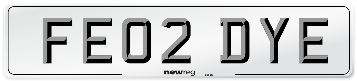 FE02 DYE Number Plate from New Reg